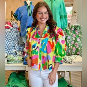 Alden Adair Blake Top, NWT, size small. Matisse print.